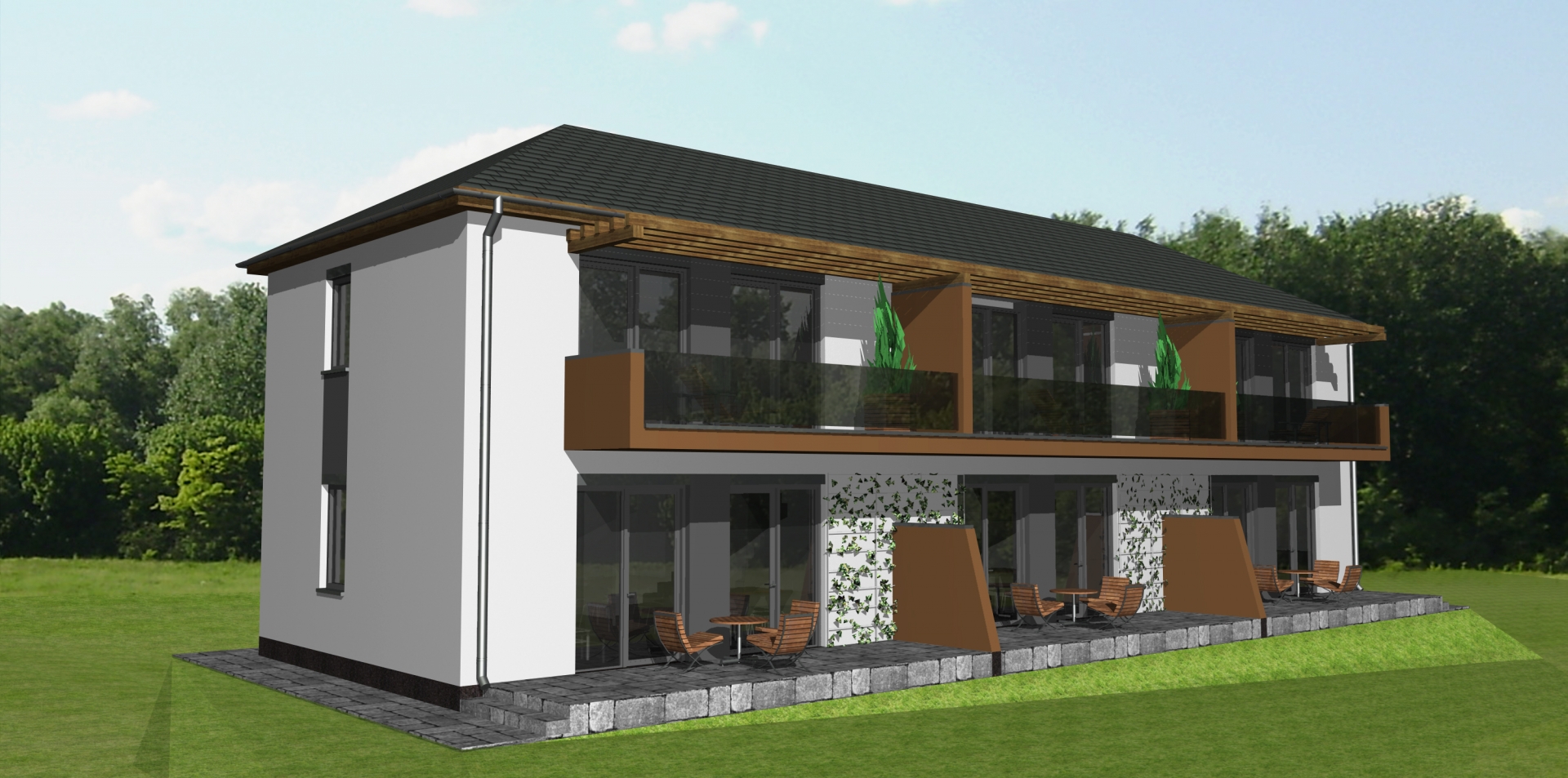 3 lakásos sorház Herceghalom